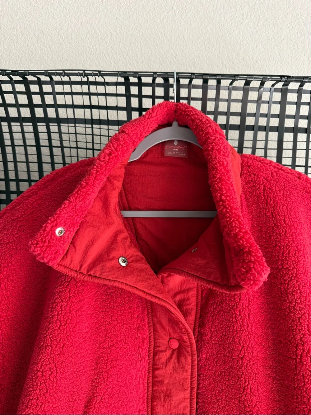 Free people Scout It Out Embroidered Fleece Vest cranberry red